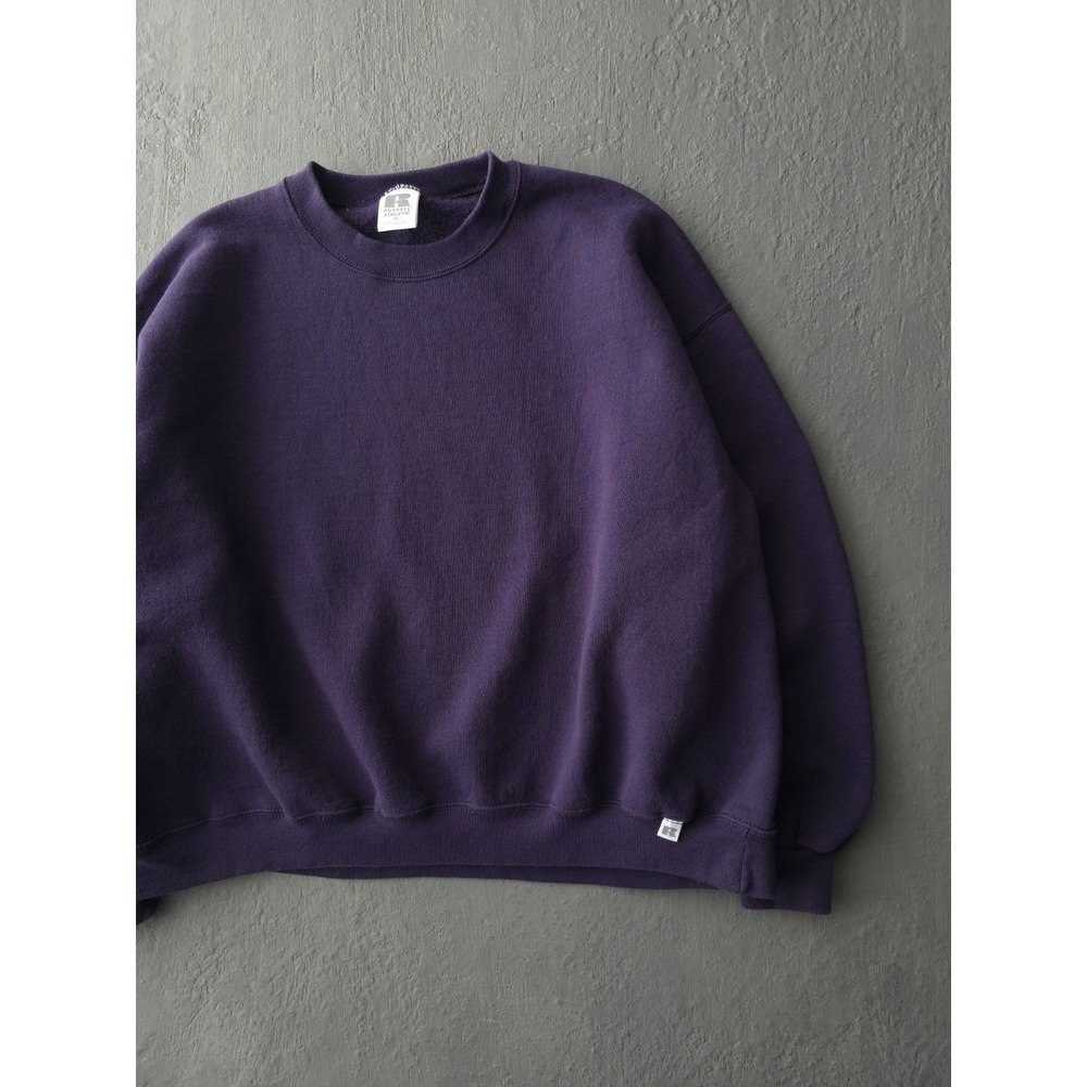 Vintage 90s Russell Athletic Purple Blank Crewneck Sweatshirt XL - Picture 3 of 10